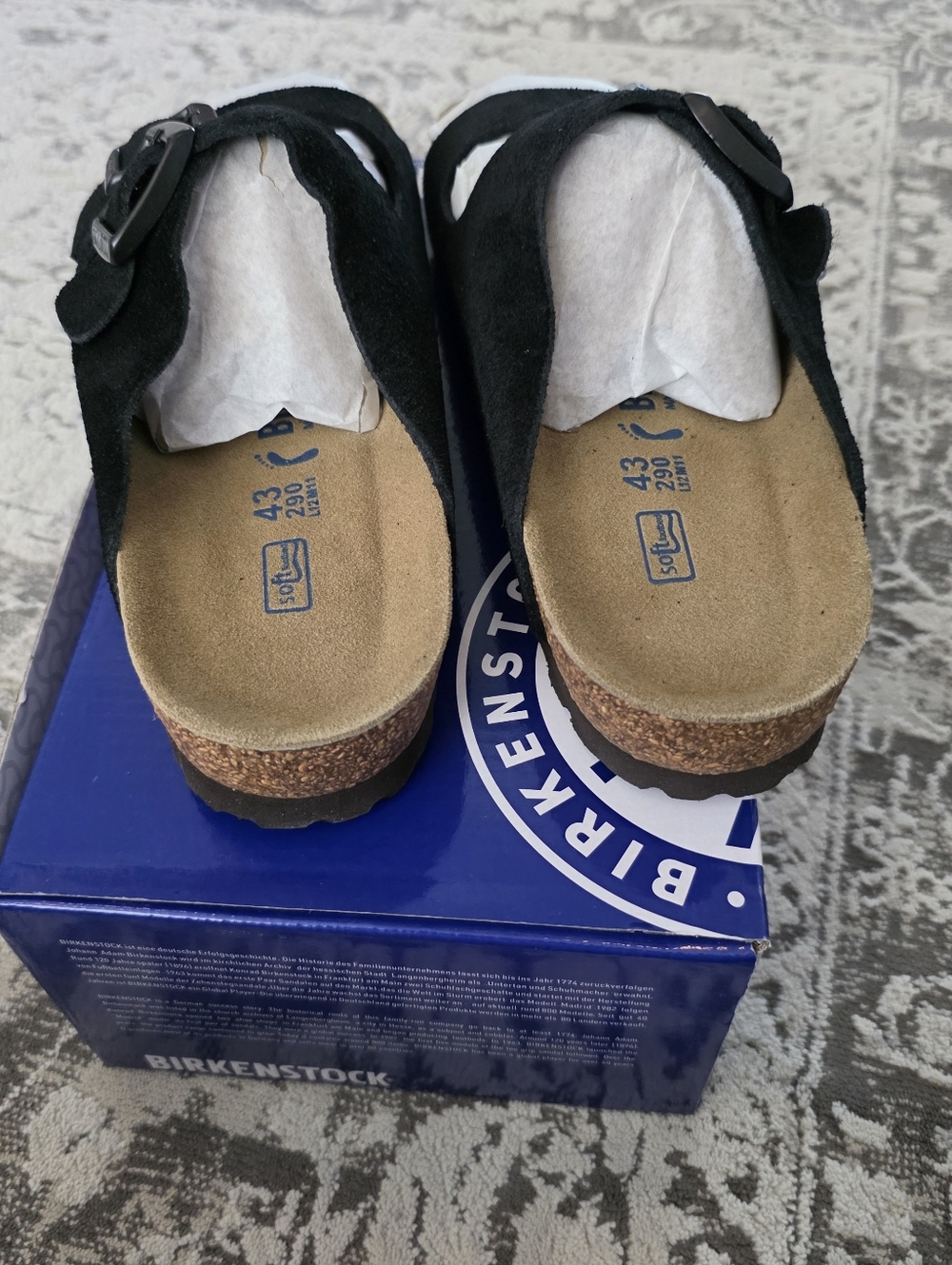 Birkenstock Soft Bed Arizona Black 43 - Narrow Mens 10 - Picture 6 of 9